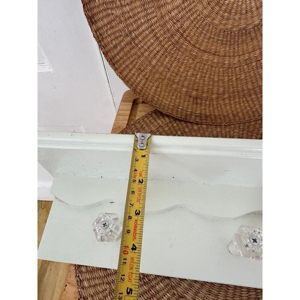 24” long White Shelf with hanging knobs - Picture 3 of 12